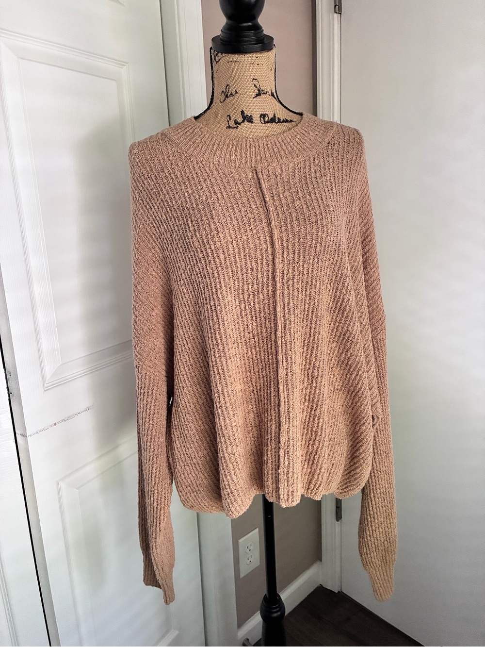 Halogen Ribbed Crewneck Sweater - Dusty Rose